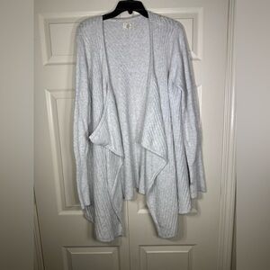 sigrid olsen women's gray cardigan sweater duster thumbholes sleeves size 1x